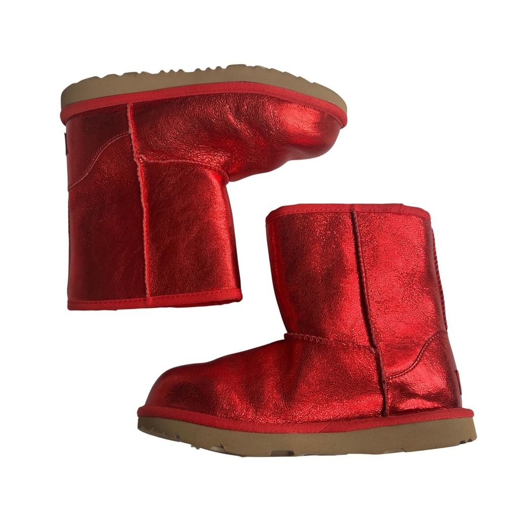 UGG Kids Classic II Red Metallic Sheepskin Boots 1125372K Size 5 Youth